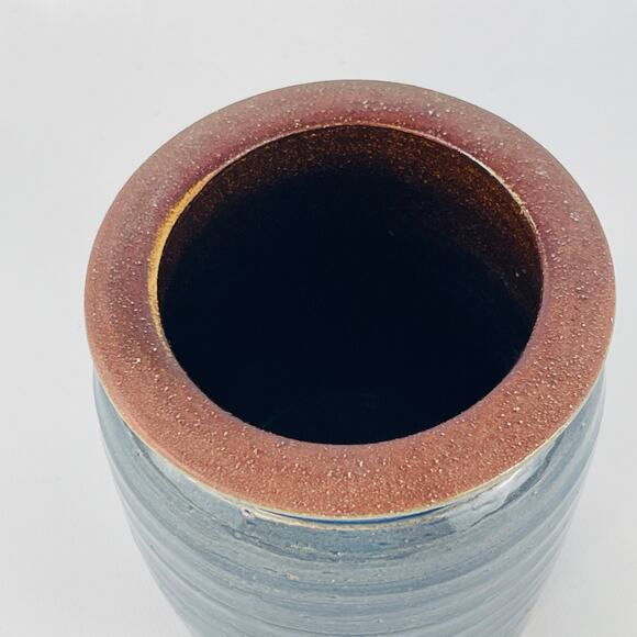 Clay Pottery Blue Butter Crock, Tender Heart Treasures - Picture 2 of 6